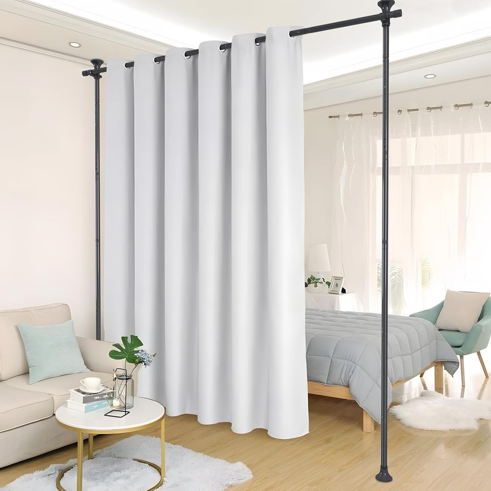 Room Divider Curtain Rod - Black: image 1