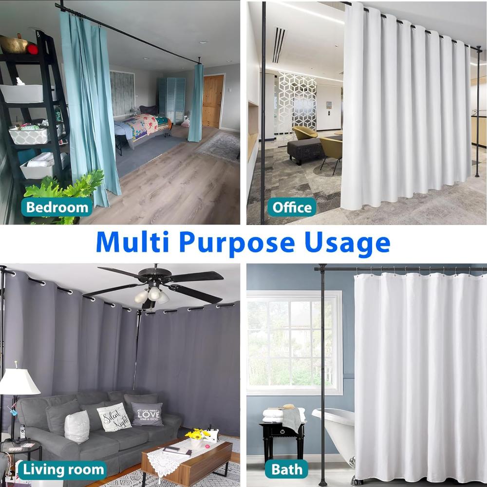 Room Divider Curtain Rod - Black: image 2