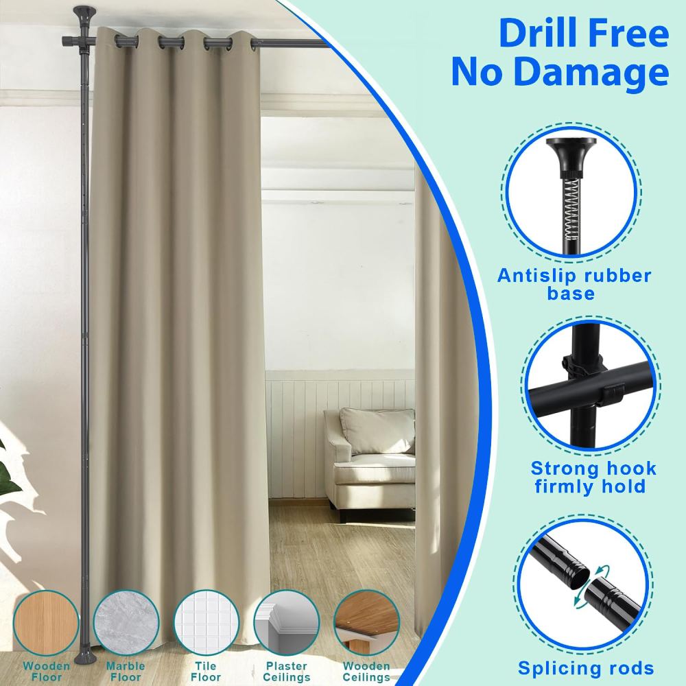 Room Divider Curtain Rod - Black: image 4